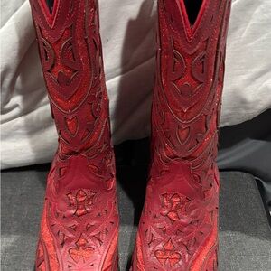 J.B. Dillon Scarlet Heeled Boots